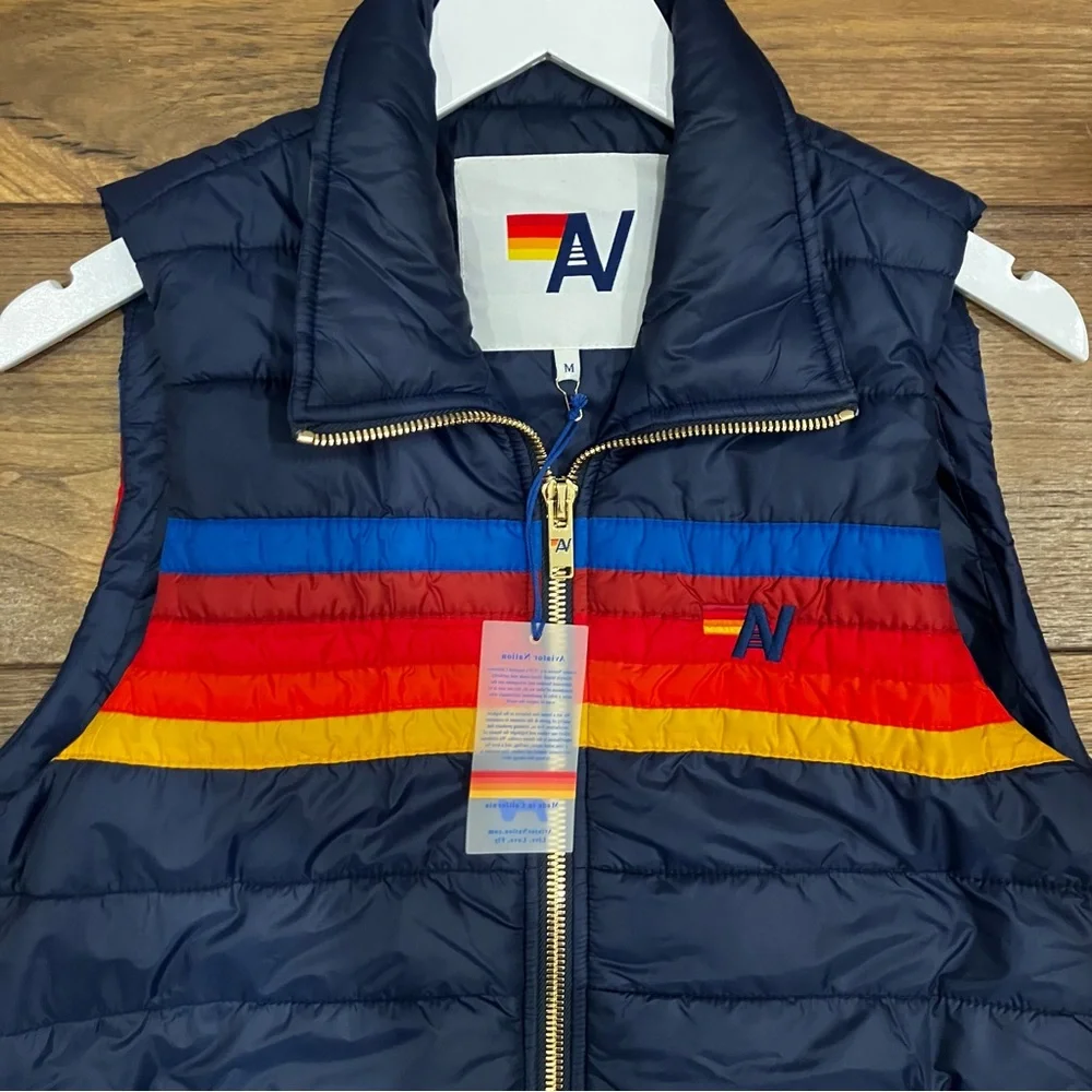 NWT Aviator Nation Women’s 5 Stripe Vest- Womens M - Picture 6 of 11